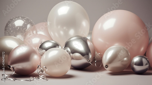 Pink and Silver Balloons: A Glamorous and Playful Backdrop