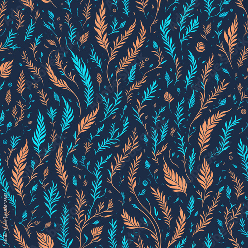 Vector illustration of a seamless leaf pattern