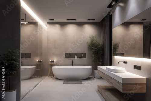 Design of a luxury modern bathroom  generative AI