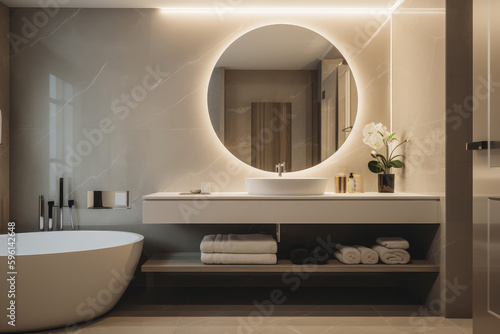 Stampa su tela Design of a luxury modern bathroom, generative AI