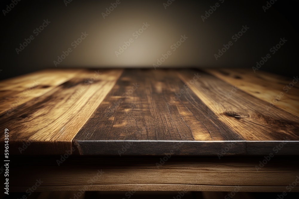 Wooden table foreground. Ai. Tabletop front view Wooden table foreground. Ai. Tabletop front view
