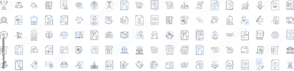Financial sector line icons collection. Banking, Investments, Stock, Credit, Inflation, Market, Insurance vector and linear illustration. Brokerage,Trading,Debt outline signs set