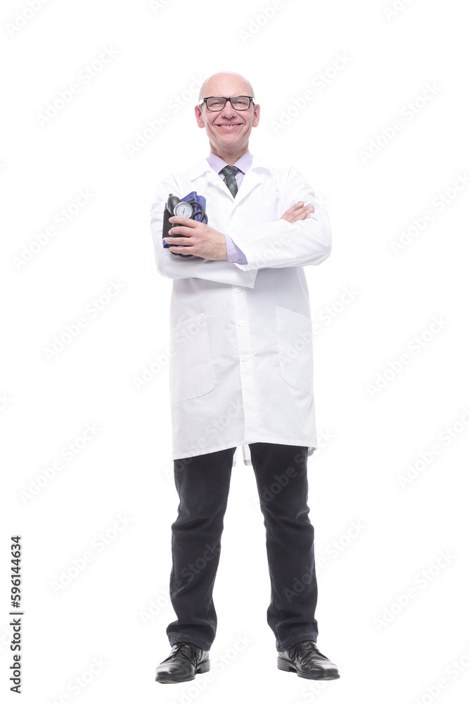 in full growth. competent doctor with a tonometer . in full growth. competent doctor with a tonometer .