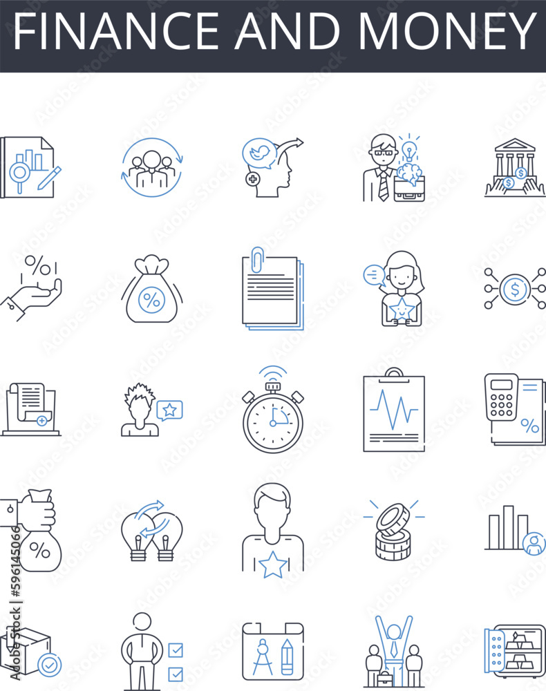 Finance and money line icons collection. Dancing, Hiking, Camping, Painting, Swimming, Fishing, Writing vector and linear illustration. Cooking,Running,Gaming outline signs set