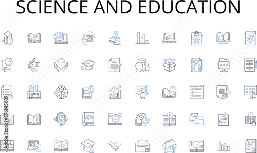 Science and education line icons collection. Development, Training, Education, Growth, Skills, Progression, Improvement vector and linear illustration. Advancement,Learning,Coaching outline signs set