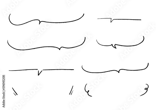 ペンの手描き吹き出しセット_黒