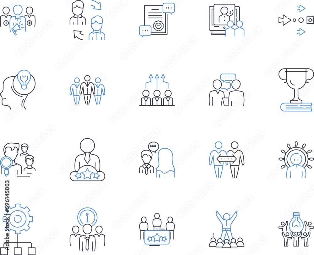 Business personnel line icons collection. Entrepreneur, Executive, Manager, Consultant, Employee, Leader, Guru vector and linear illustration. Specialist,Strategist,Mentor outline signs set Business personnel line icons collection. Entrepreneur, Executive, Manager, Consultant, Employee, Leader, Guru vector and linear illustration. Specialist,Strategist,Mentor outline signs set