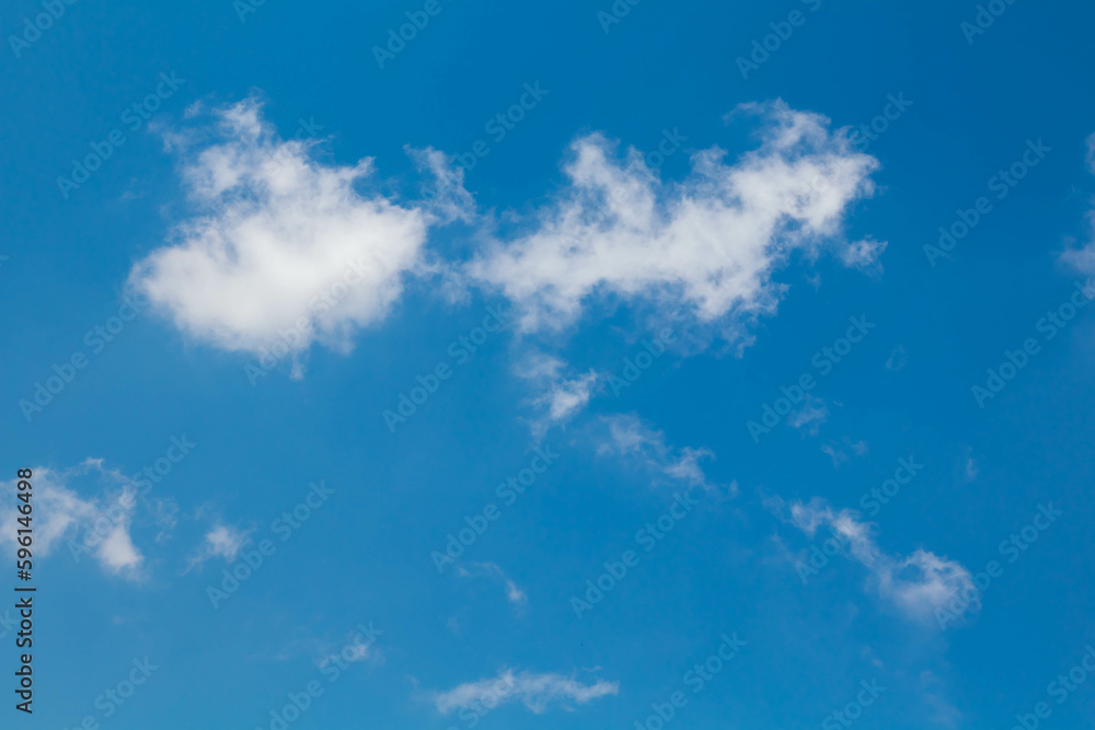 Fototapeta premium Blue sky background with tiny clouds. Nature cloud blue sky background.