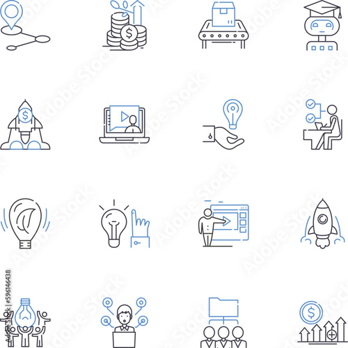 Reform line icons collection. Change, Progress, Innovation, Adjustment, Modification, Modernization, Development vector and linear illustration. Transformation,Revision,Improvement outline signs set