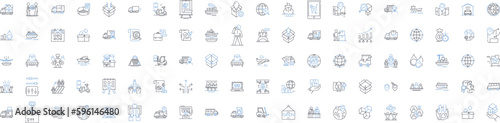 Financial planning line icons collection. budgeting, investing, risk, strategy, retirement, savings, debt vector and linear illustration. diversification,portfolio,assets outline signs set