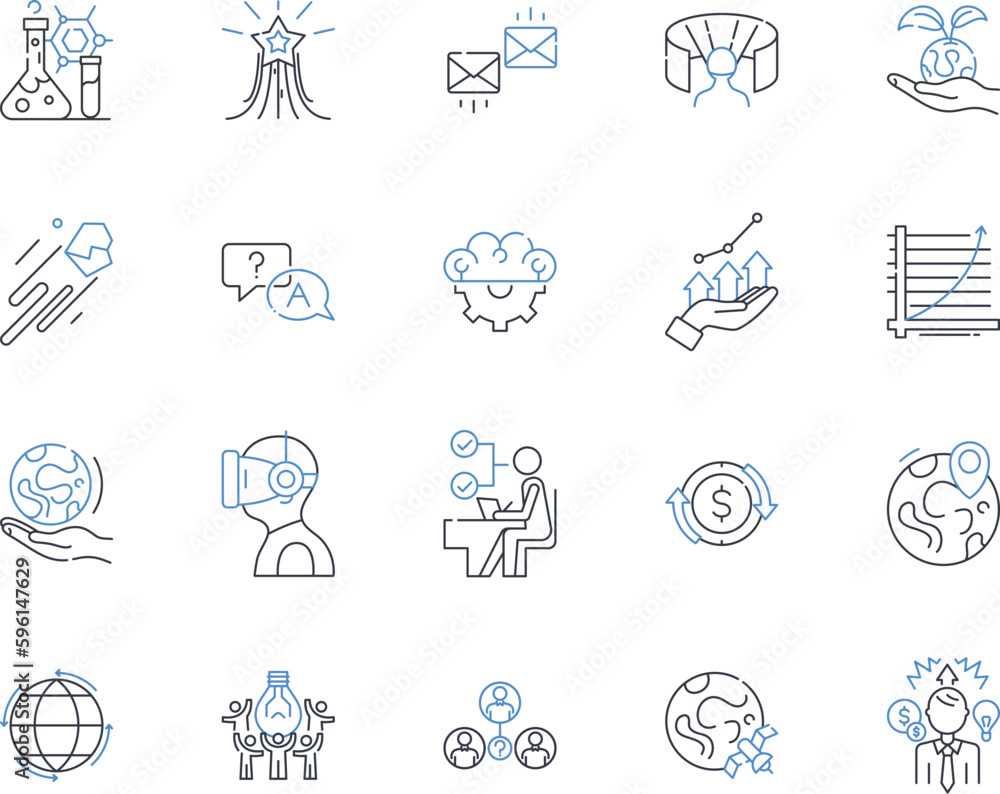 Enhancement line icons collection. Improvement, Boost, Augment, Upgrade, Progress, Refinement, Advancement vector and linear illustration. Amelioration,Development,Enrichment outline signs set