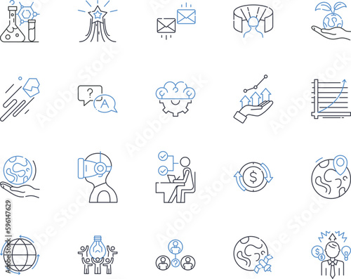 Enhancement line icons collection. Improvement, Boost, Augment, Upgrade, Progress, Refinement, Advancement vector and linear illustration. Amelioration,Development,Enrichment outline signs set