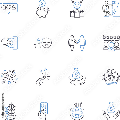 Growth line icons collection. Expansion, Progress, Advancement, Development, Increase, Enhancement, Improvement vector and linear illustration. Augmentation,Enrichment,Evolvement outline signs set