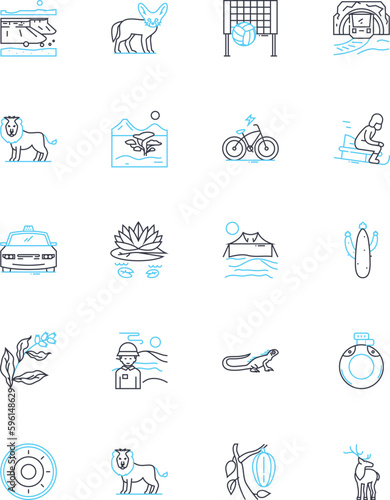 Obraz na plátně Time travel linear icons set
