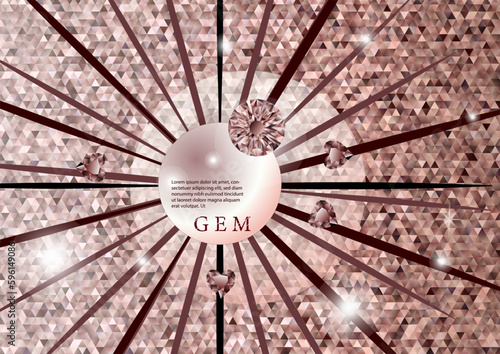 Diamond background gemstone realistic vector illustration
