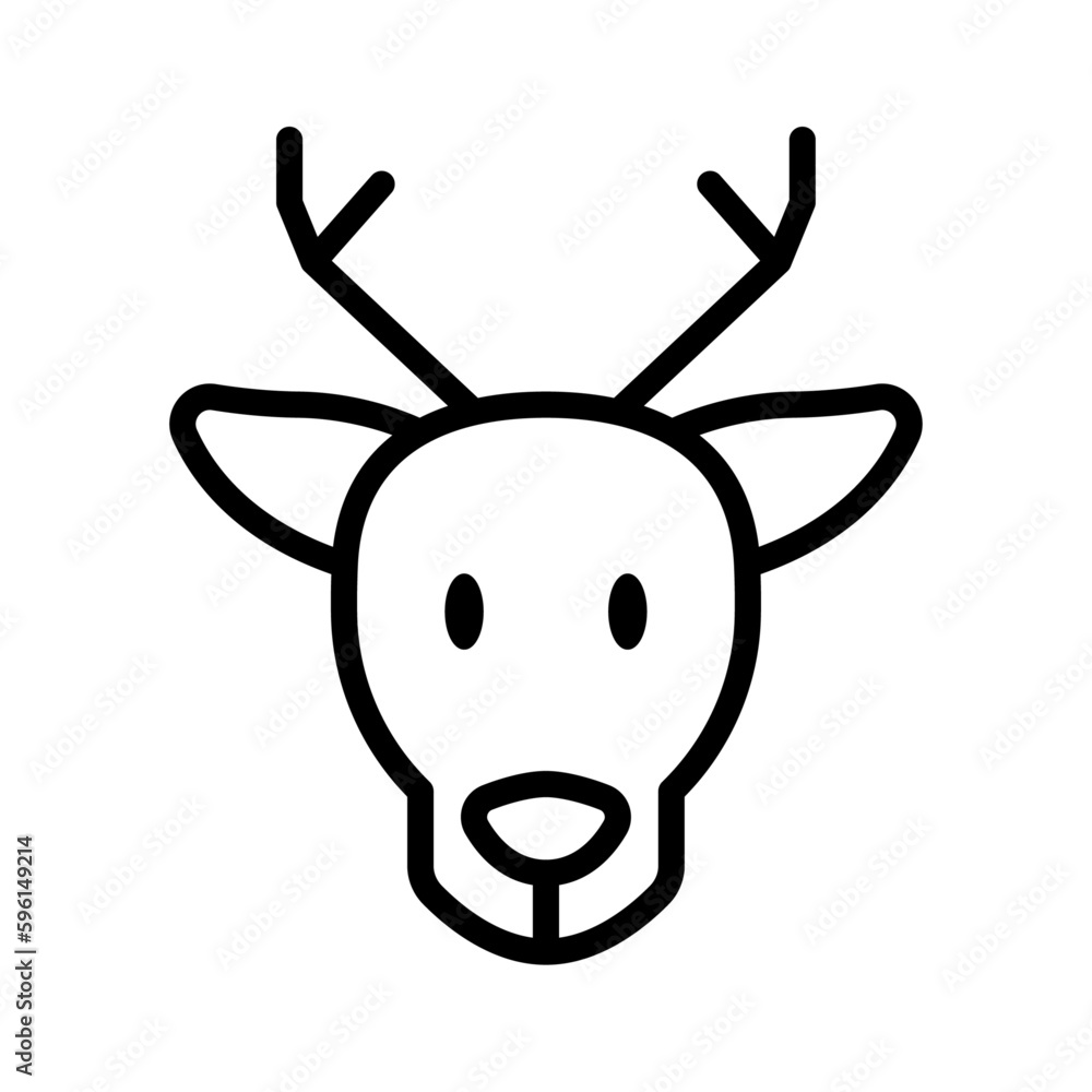 Icono de cara de ciervo. Venado. Ilustración vectorial Stock Vector ...