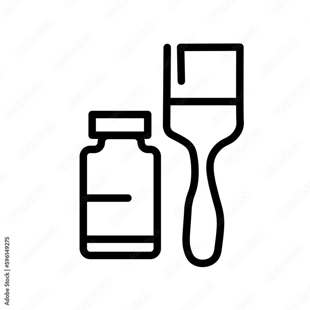 Brush and paint on white background Brush and paint on white background