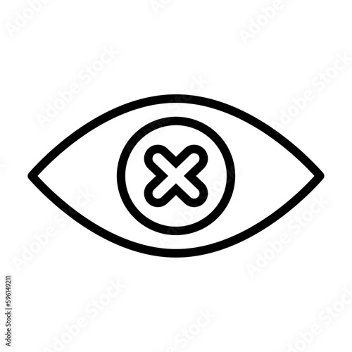 Icono de invidente. Concepto de discapacidad. Ceguera, ojo ciego. Ilustración vectorial