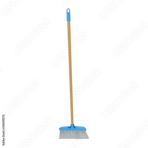 Floor brush for housecleaning on white background