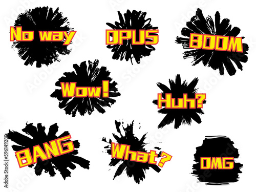 コミック調のバクダン吹き出し_筆タッチ