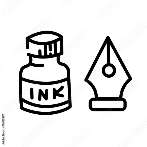 Nib and ink on white backgr...