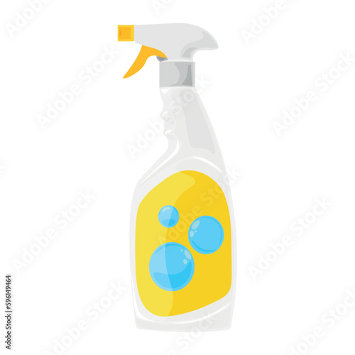 Bottle of detergent for housecleaning on white background