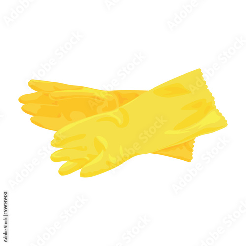 Rubber gloves for housecleaning on white background