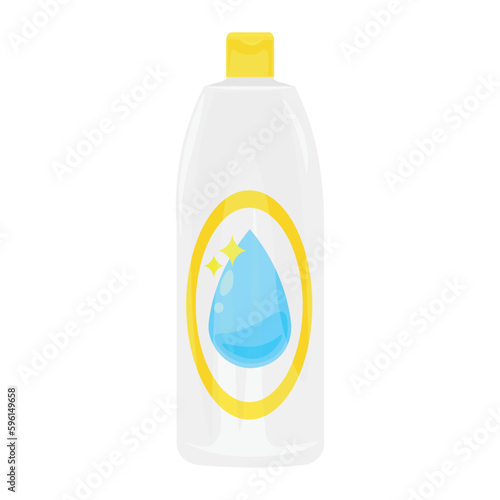 Bottle of detergent for housecleaning on white background