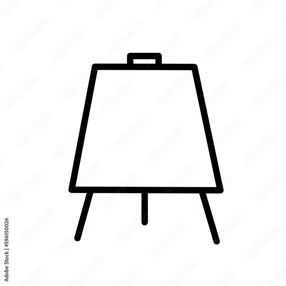 Drawing easel with canvas on white background Drawing easel with canvas on white background