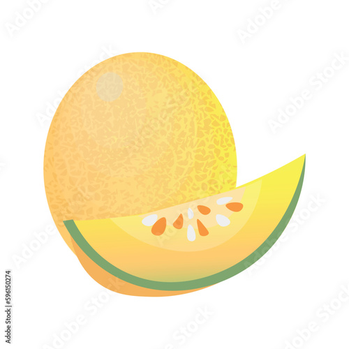 Ripe melon on white background