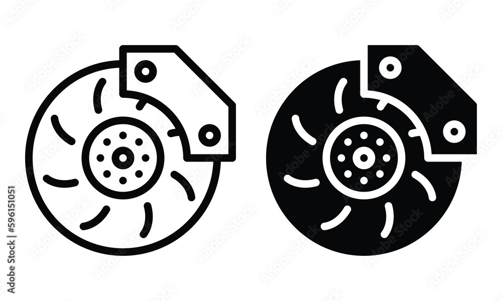 Brake icon with outline and glyph style.