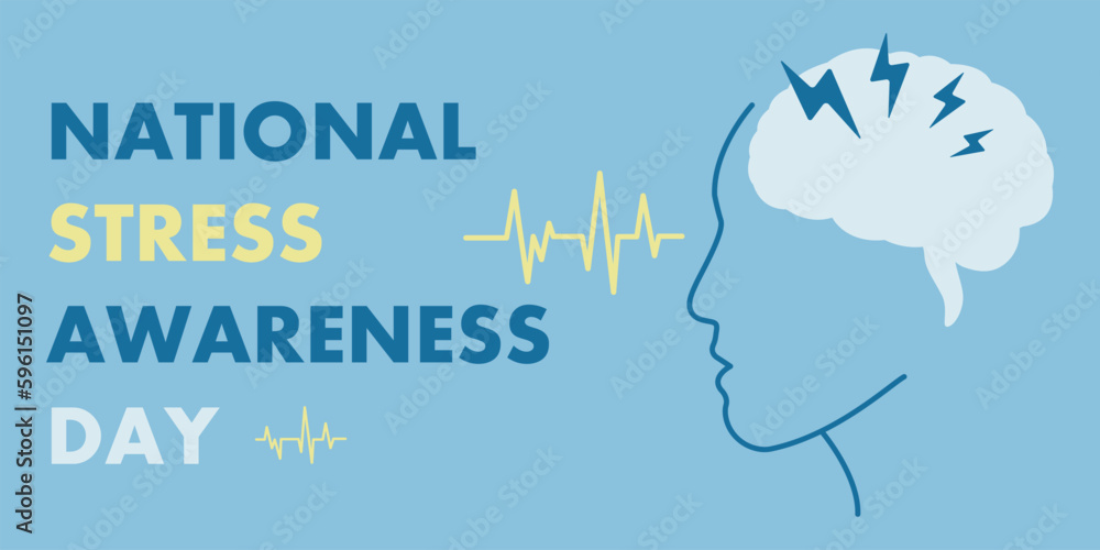Fototapeta premium Banner for National Stress Awareness Day