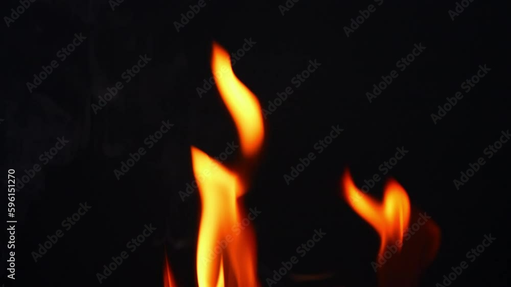Fire flame slow motion on black screen background Fire flame slow motion on black screen background