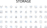 Storage line icons collection. Sprint, Scrum, Agile, Iterative, Collaboration, Feedback, Adaptable vector and linear illustration. Lean,Retrospective,Velocity outline signs set
