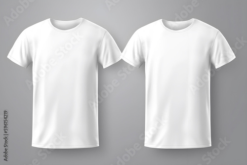 T-shirt mockup. White blank T-shirt front view