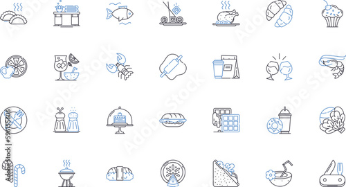 Bilde på lerret Chef's joint line icons collection