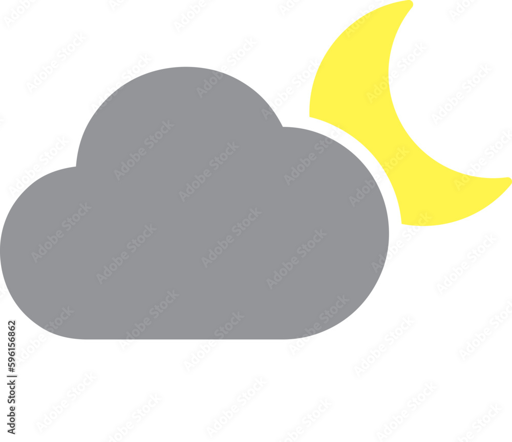 Night Snowfall Icon. Weather forecast icon. Night Snowfall Icon. Weather forecast icon.