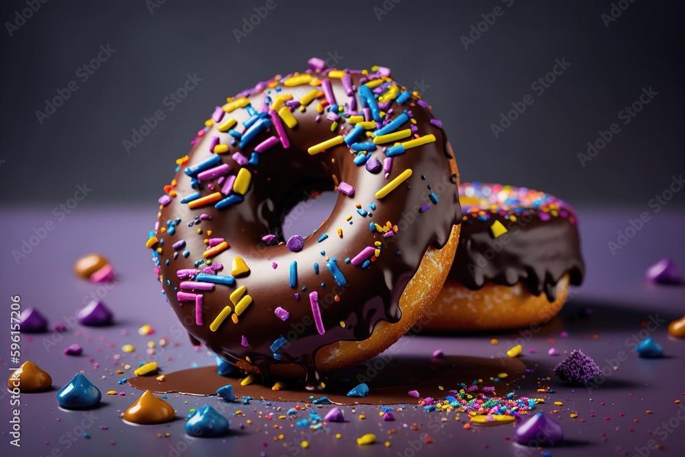 chocolate donut with sprinkles, ia generative