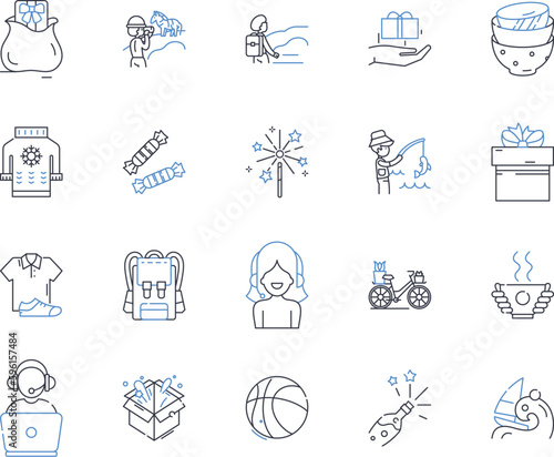 Expressive therapy line icons collection. Emotions, Art, Creativity, Healing, Mindfulness, Movement, Body vector and linear illustration. Release,Trauma,Self-expression outline signs set
