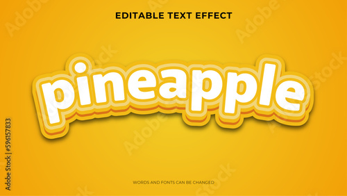 pineapple text effect with 3d style