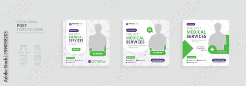 Health service social media marketing post template design