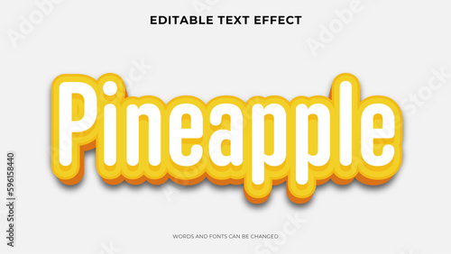 pineapple text effect with 3d style