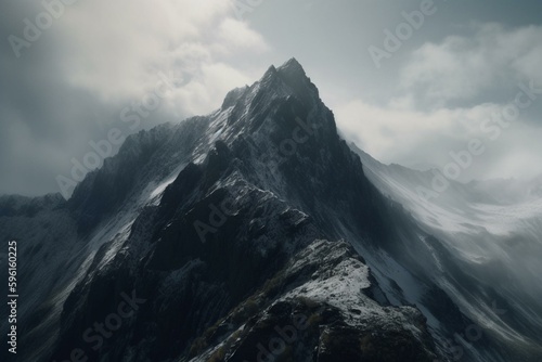 Scaling majestic peak in stunning 4k. Generative AI