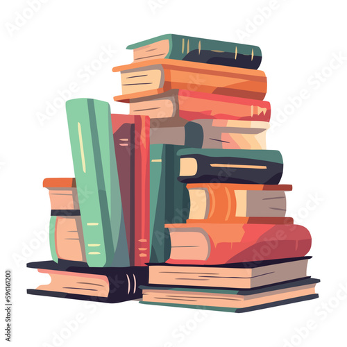 Stacks of textbooks and encyclopedias for studying