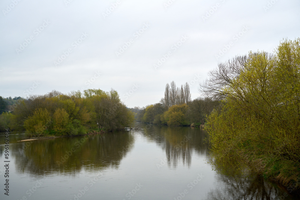 Cher river in France in spring Cher river in France in spring