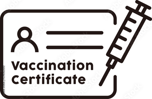 COVID-19 vaccine passport card or passport of element.