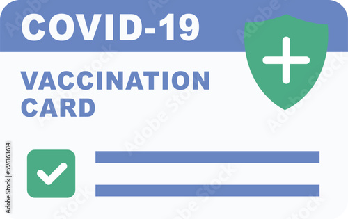 COVID-19 vaccine passport card or passport of element.