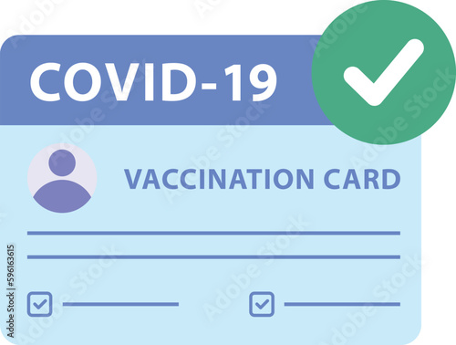 COVID-19 vaccine passport card or passport of element.