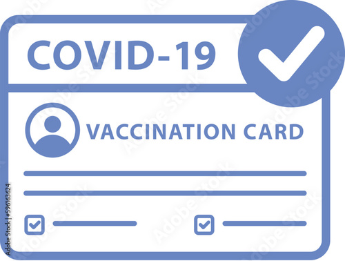 COVID-19 vaccine passport card or passport of element.