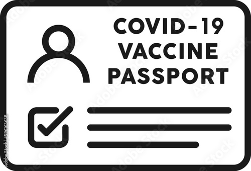 COVID-19 vaccine passport card or passport of element.